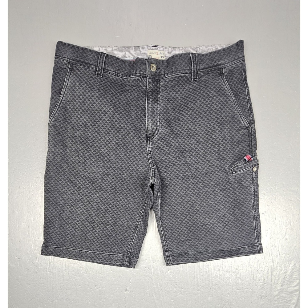 Carbon2Cobalt Shorts Mens 38 Gray‎ Textured AOP Preppy Casual Waspy